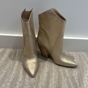 Dolce Vita Gold Heeled Boots with Stiletto Heel